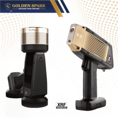 SciAps X-5 XRF handheld analyzer for gold checking and metal sorting with stand for checking jewellery